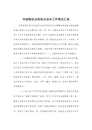 市城管执法局依法治市工作情况汇报.docx