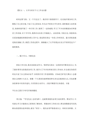 大学生村官个人总结.docx