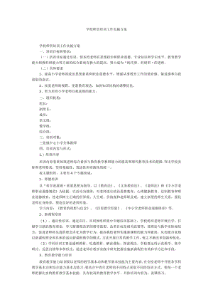学校师资培训工作实施方案.docx