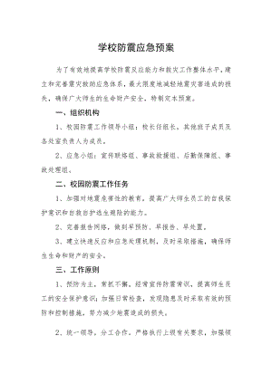 学校防震应急预案.docx