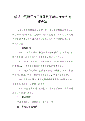 大学学院中层领导班子及处级干部考核实施办法.docx