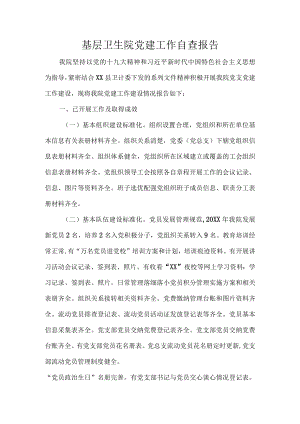 基层卫生院党建工作自查报告.docx