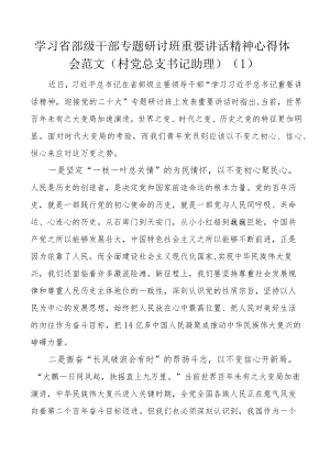 基层干部学习在省部级干部专题研讨班重要讲话精神心得体会范文4篇.docx