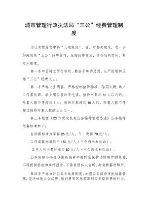 城市管理行政执法局“三公”经费管理制度.docx