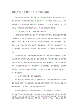 基层党建“五基三化”工作经验材料(1).docx