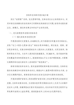 坚持养老创新发展实施方案.docx