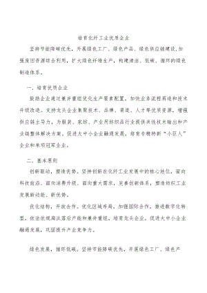 培育化纤工业优质企业.docx