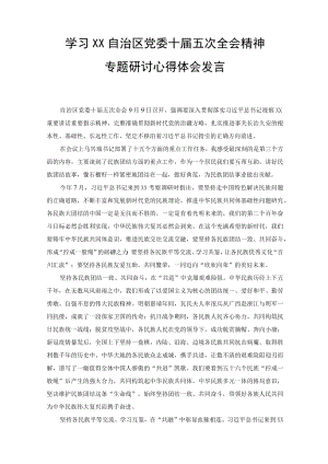 自治区党委十届五次全会精神专题研讨心得体会发言.docx
