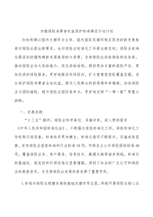加强保险消费者权益保护标准建设行动计划.docx