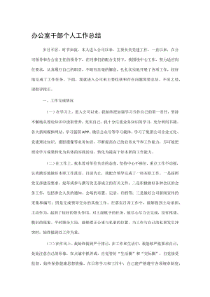 办公室干部个人工作总结.docx