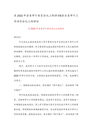 在2022县委审计委员会议上的讲话 & 在全县审计工作动员会议上的讲话.docx