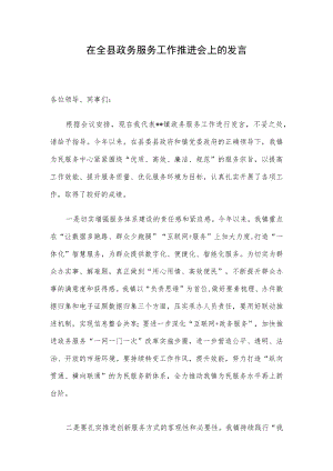 在全县政务服务工作推进会上的发言.docx