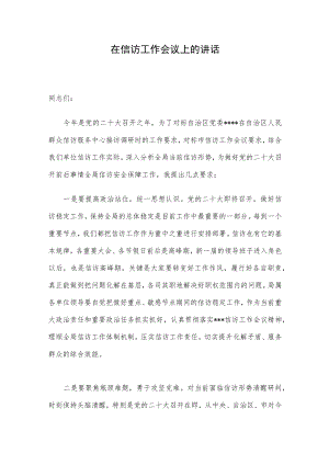 在信访工作会议上的讲话.docx