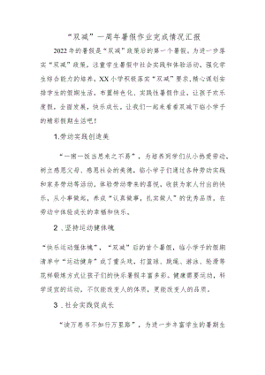 “双减”一周暑假作业完成情况汇报.docx
