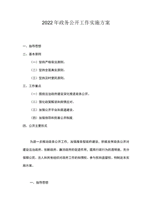 2022政务公开工作实施方案.docx