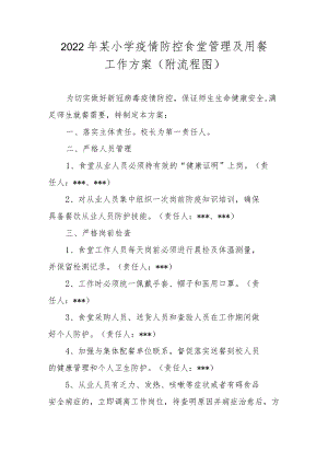 2022某小学疫情防控食堂管理及用餐工作方案（附流程图）.docx