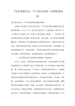 “坚定理想信念、严守党纪党规”对照检查材料.docx
