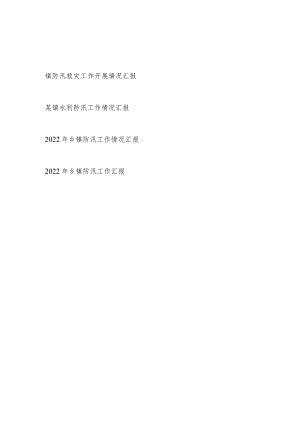 2022整理乡镇防汛工作开展情况汇报4篇.docx