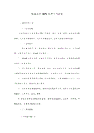 实验小学2022工作计划.docx