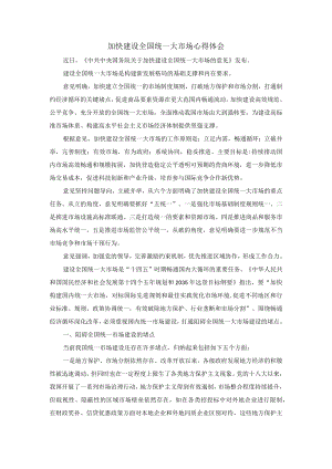 加快建设全国统一大市场心得体会三.docx