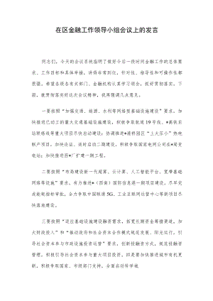 在区金融工作领导小组会议上的发言.docx