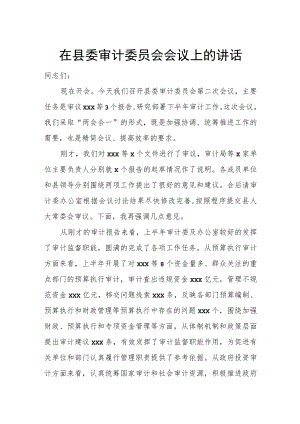 在县委审计委员会会议上的讲话.docx