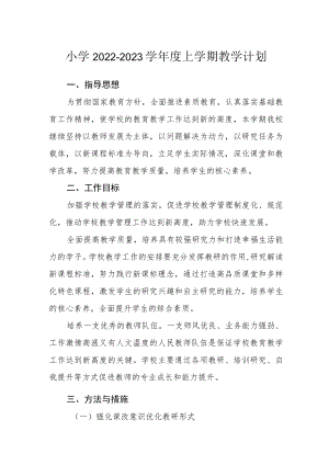 小学2022-2023学上学期教学计划.docx
