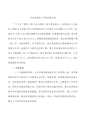 加快完善电力市场实施方案.docx
