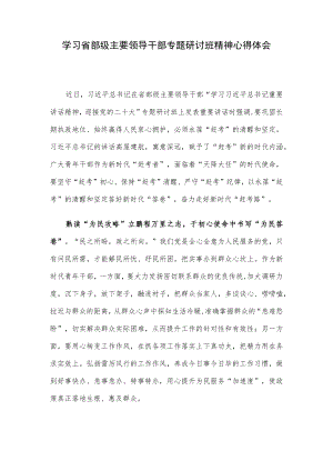 学习省部级主要领导干部专题研讨班精神心得体会.docx