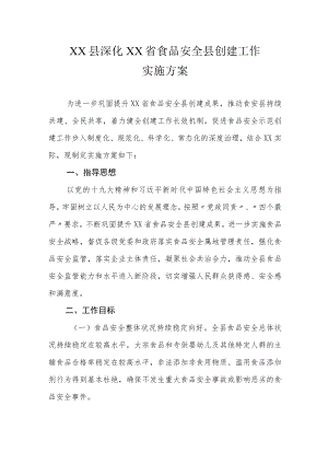 XX县深化XX省食品安全县创建工作实施方案.docx
