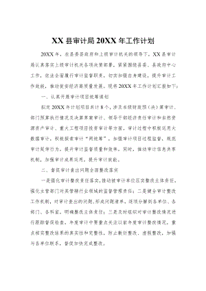 XX县审计局2022年工作计划.docx