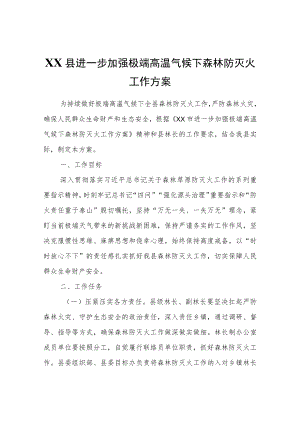 XX县进一步加强极端高温气候下森林防灭火工作方案.docx