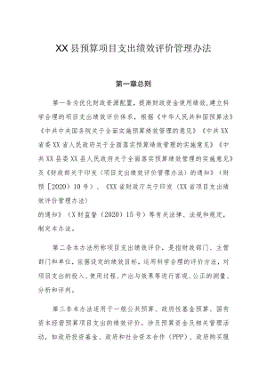 XX县预算项目支出绩效评价管理办法.docx