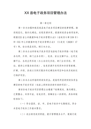 XX县电子政务项目管理办法.docx