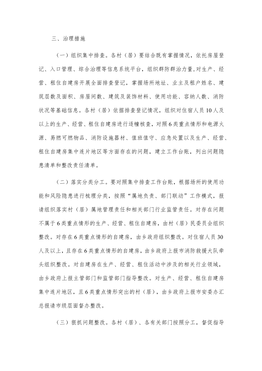 xxx乡生产经营租住村（居）民自建房重大火灾风险综合治理工作方案.docx_第3页