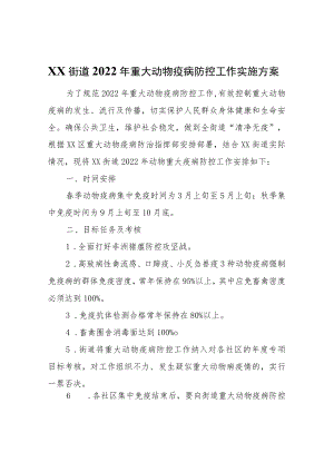 XX街道2022年重大动物疫病防控工作实施方案.docx