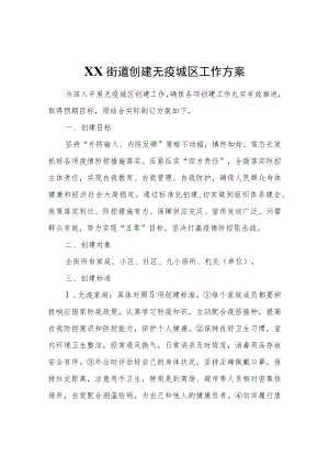 XX街道创建无疫城区工作方案.docx