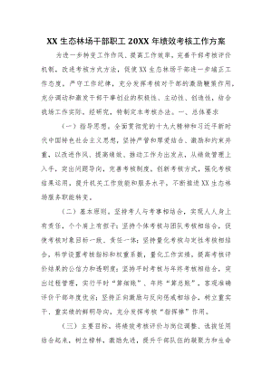 XX生态林场干部职工2021年绩效考核工作方案.docx