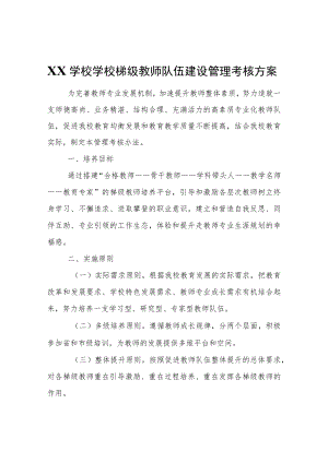 XX学校学校梯级教师队伍建设管理考核方案.docx