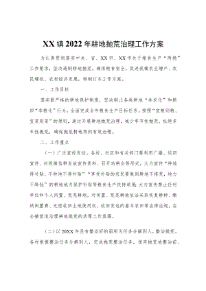 XX镇2022年耕地抛荒治理工作方案.docx
