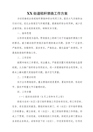 XX街道秸秆禁烧工作方案.docx