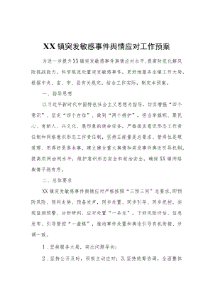 XX镇突发敏感事件舆情应对工作预案（试行）.docx