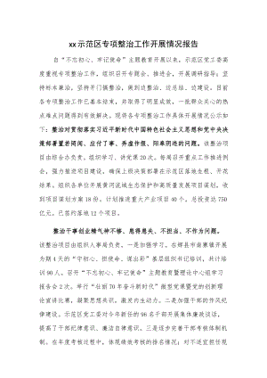 xx示范区专项整治工作开展情况报告.docx
