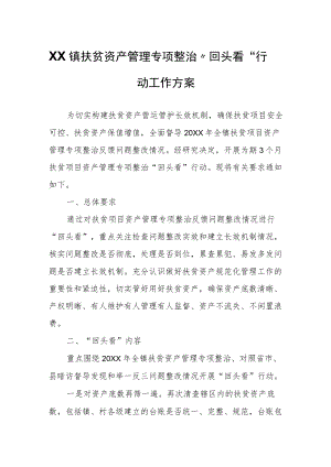 XX镇扶贫资产管理专项整治“回头看”行动工作方案.docx