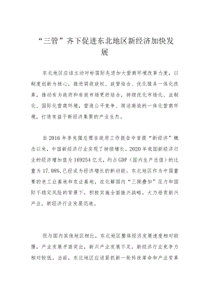 “三管”齐下促进东北地区新经济加快发展.docx