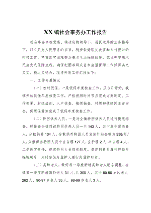 XX镇社会事务办工作报告.docx