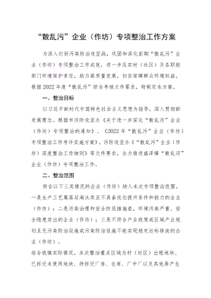 “散乱污”企业（作坊）专项整治工作方案.docx