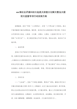 xxx镇社会矛盾纠纷大起底大排查大化解大整治大提效大监督专项行动实施方案.docx