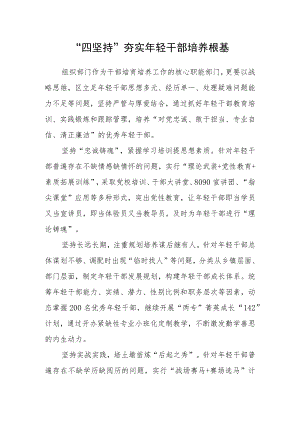 “四坚持” 夯实年轻干部培养根基.docx