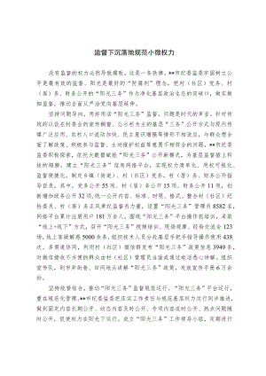 【经验交流材料】监督下沉落地规范小微权力.docx